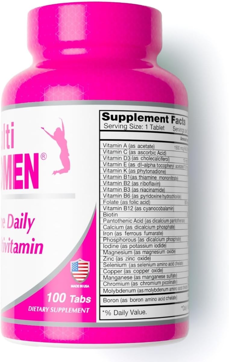 ALFA VITAMINS Multi Women Vitamins - Daily Multivitamin Supplement with Vitamins, Minerals, Amino Acids & Antioxidants - 100 Tablets - görsel 3