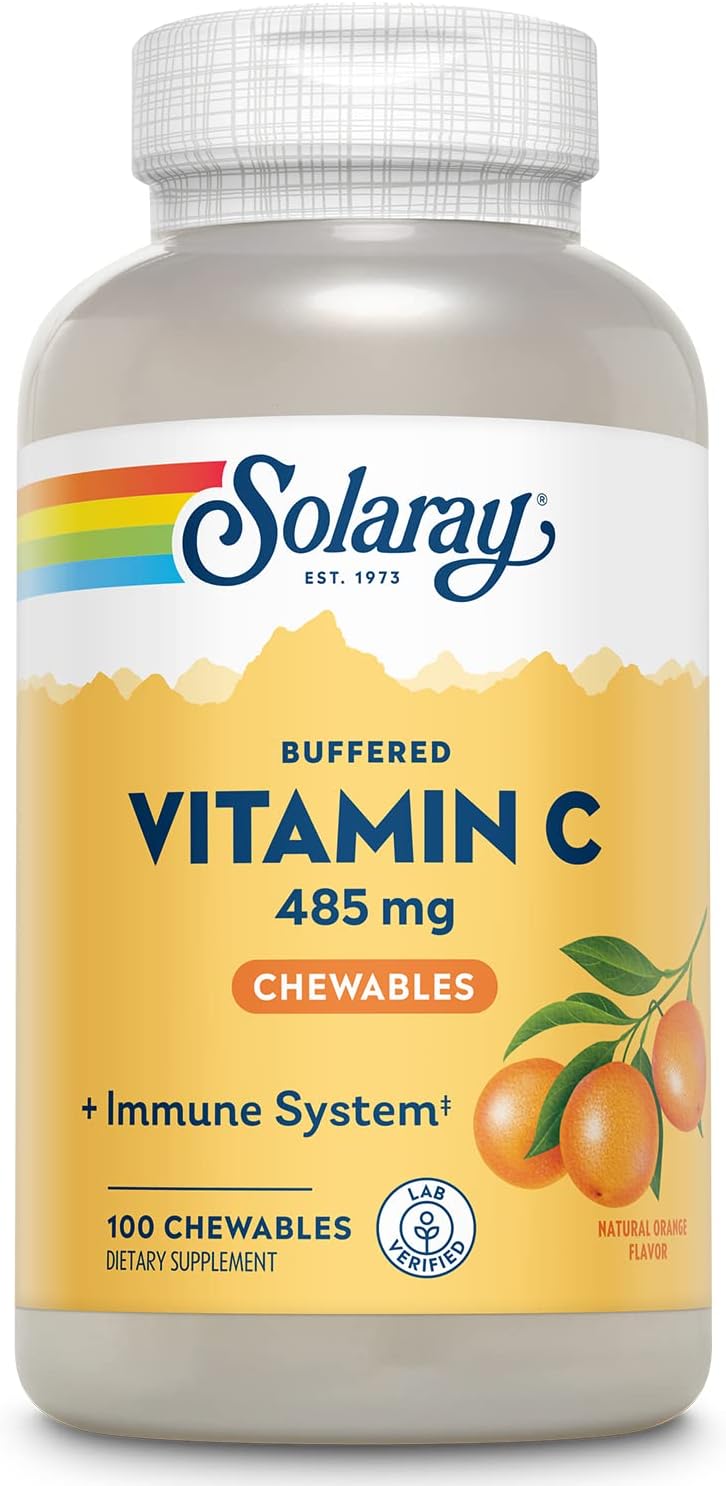SOLARAY Chewable Vitamin C 500 mg - Natural Cherry Flavour, 100 Chewables