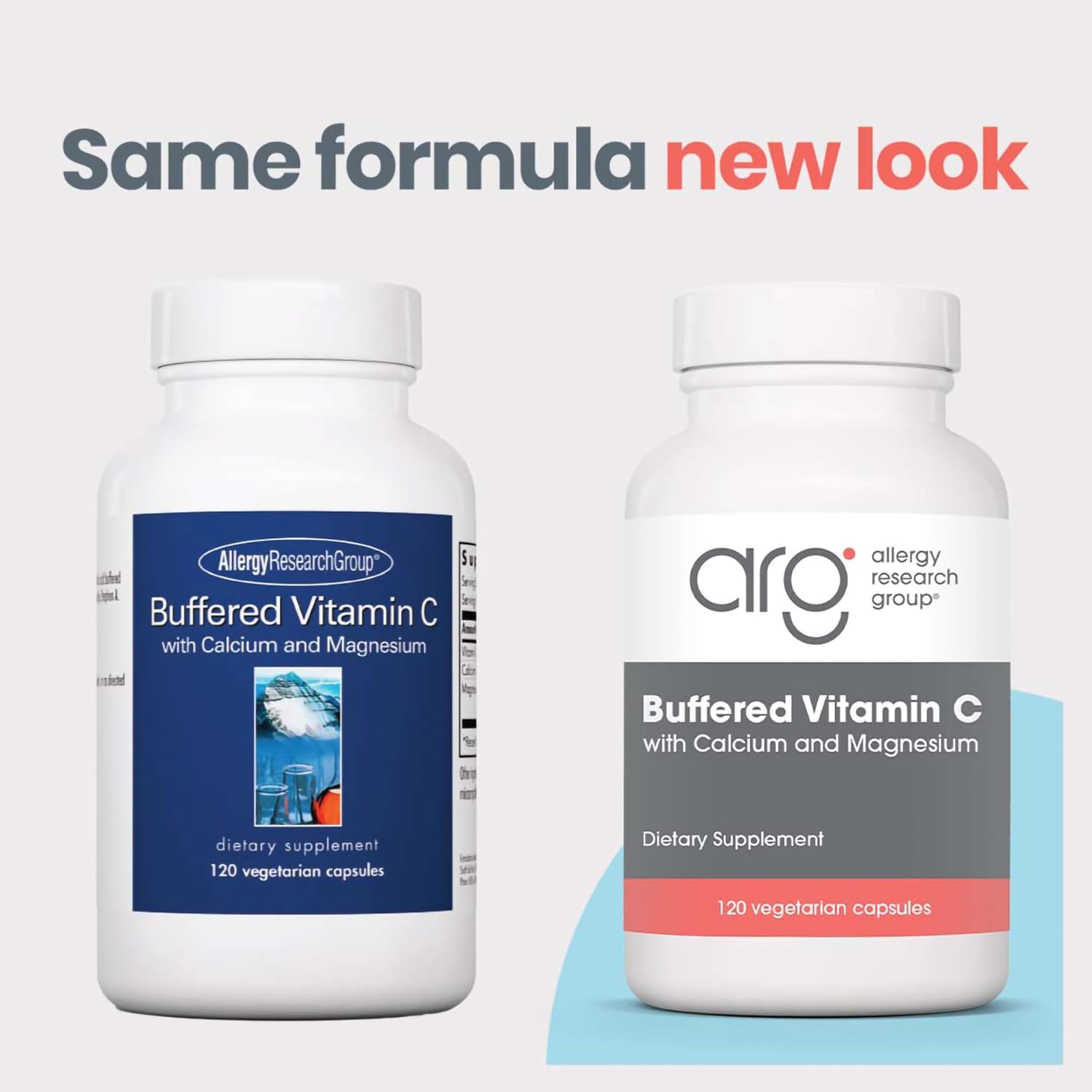 Allergy Research Group Buffered Vitamin C – 1000 mg, 120 Vegetarian Capsules