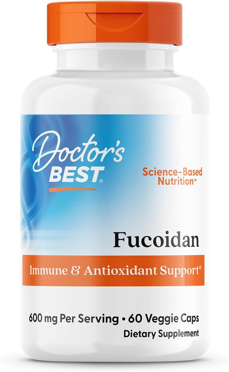 Doctor's Best Fucoidan Supplement for Immune Health & Antioxidant Support – 600mg, 60 Veg Caps