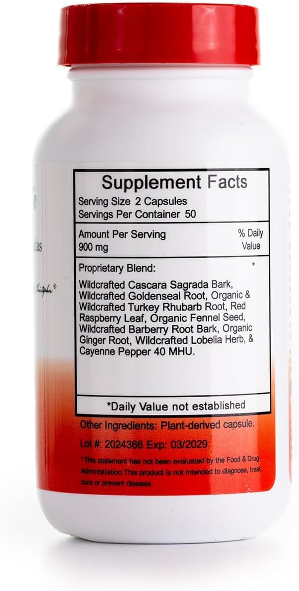 Christopher's Original Formulas Lower Bowel Formula, 100 Vegan Capsules