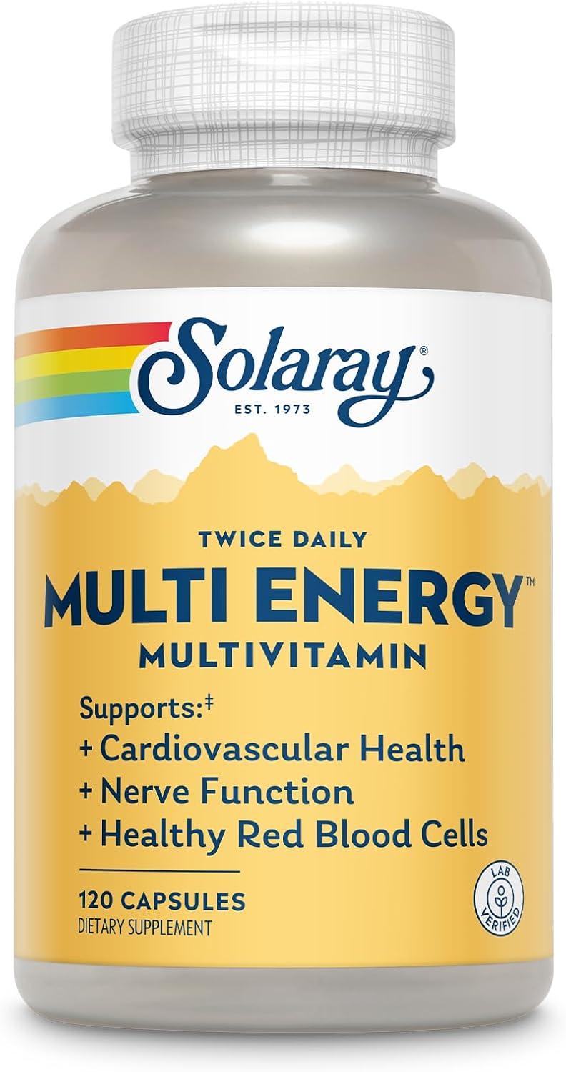 SOLARAY Multi Energy Two Daily – Blended Vitamin & Mineral Supplement – 120 Capsules