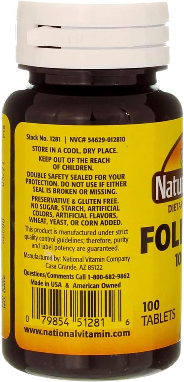 Swanson Folic Acid 1000 mcg - 100 Tablets