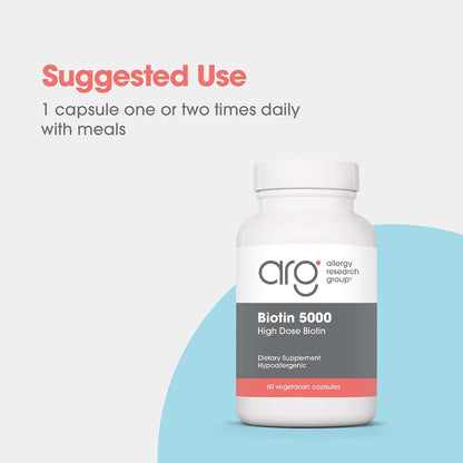 ARG Biotin 5000 - 5000 mcg Biotin Supplement for Hair, Skin & Nails
