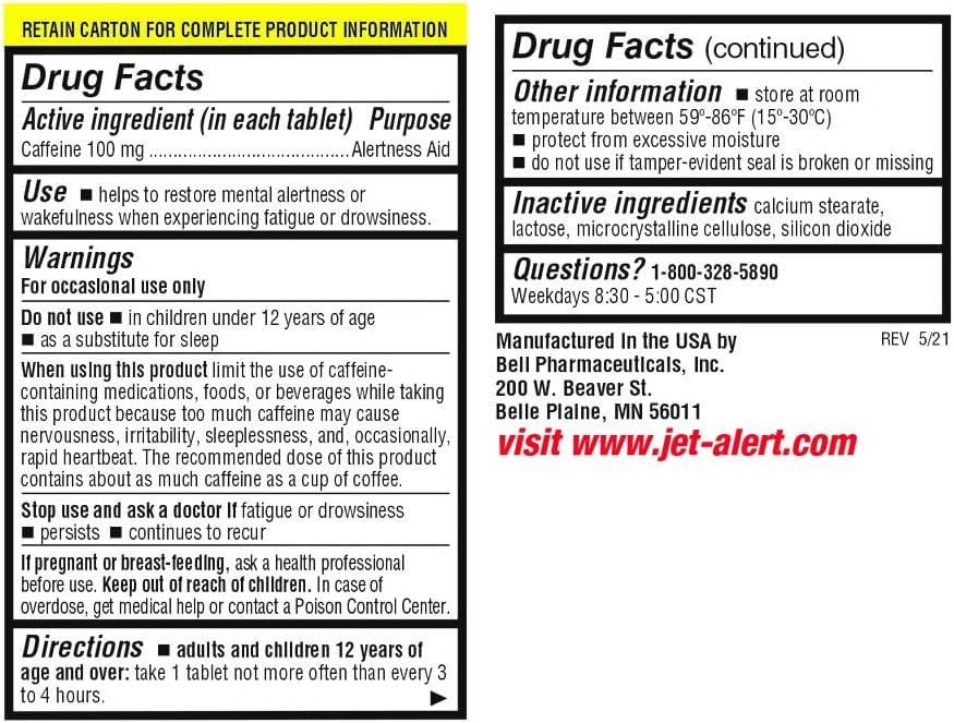 Jet-Alert 100 mg Caffeine Tablets, 120 Count