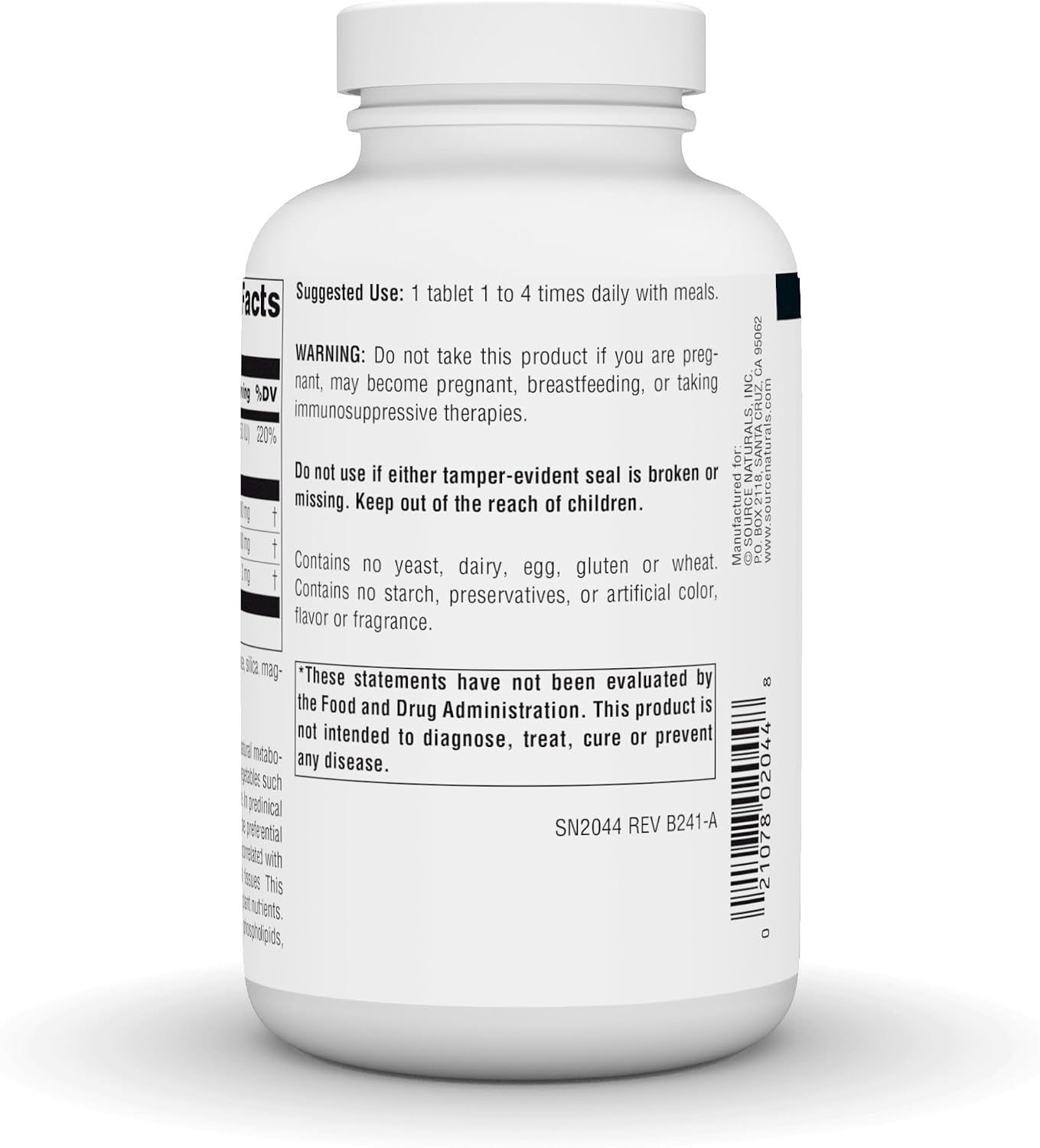 Source Naturals DIM, Diindolylmethane 100 mg with BioPerine, Vitamin E & More - 180 Tablets
