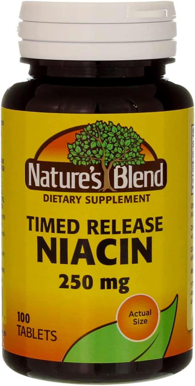 Nature's Blend Niacin Timed Release 250 mg – 100 Tablets