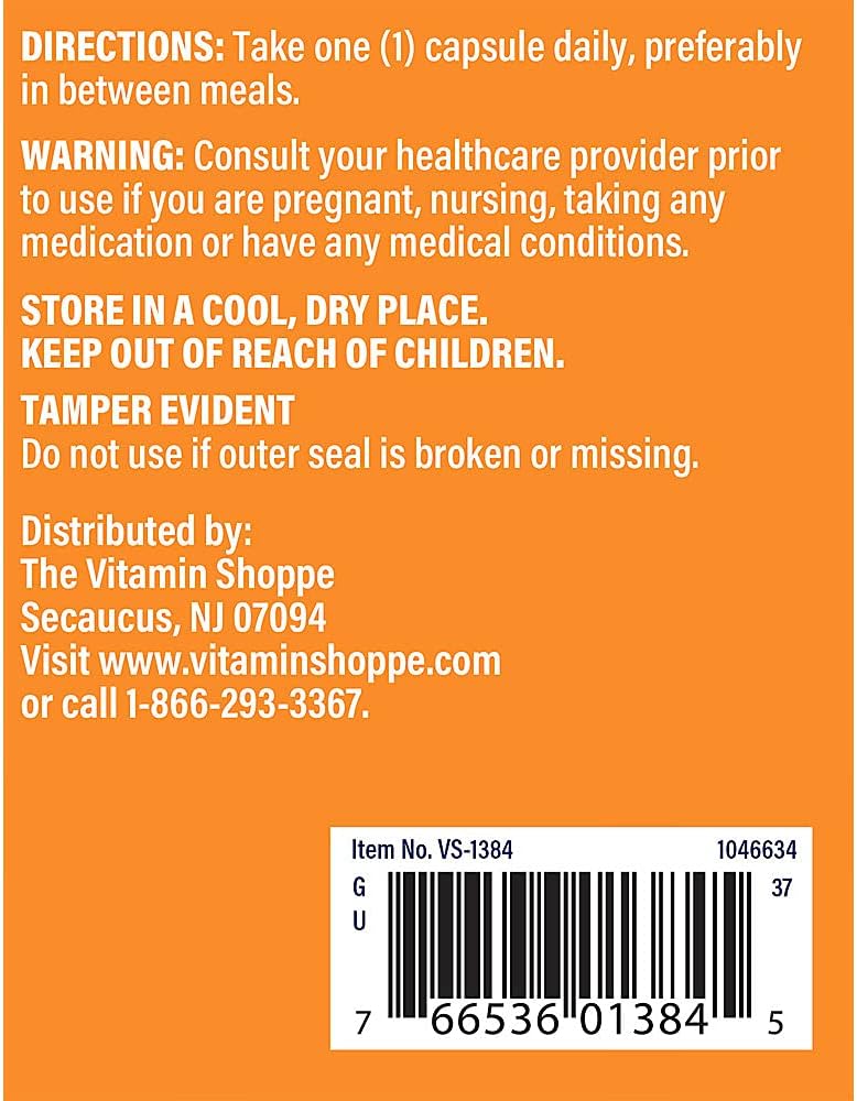 The Vitamin Shoppe L-Tyrosine 500mg – Mental Focus & Stress Support – Free-Form Amino Acid – 300 Capsules