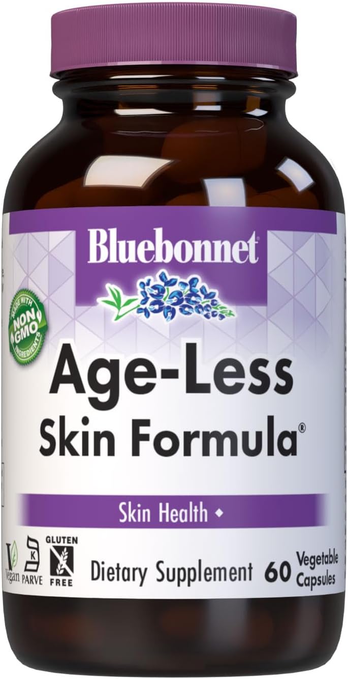 BlueBonnet Age-Less Skin Formula - Vitamin C Ester, Alpha Lipoic Acid, DMAE - 60 Vegan Capsules - görsel 1
