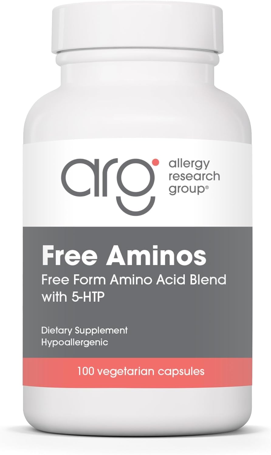 ARG Free Aminos - Free-Form Amino Acid Complex with 5-HTP - Essential Amino Acids for Muscle and Neurological Support - 100 Vegetarian Capsules - görsel 1