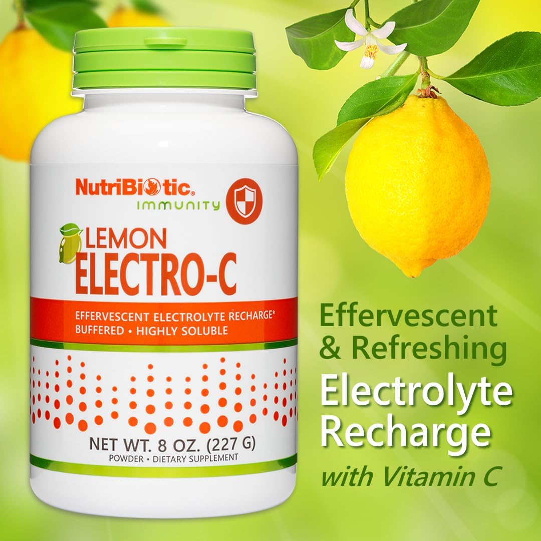 NutriBiotic Lemon Electro-C, Vitamin C & Electrolyte Powder - 227 g