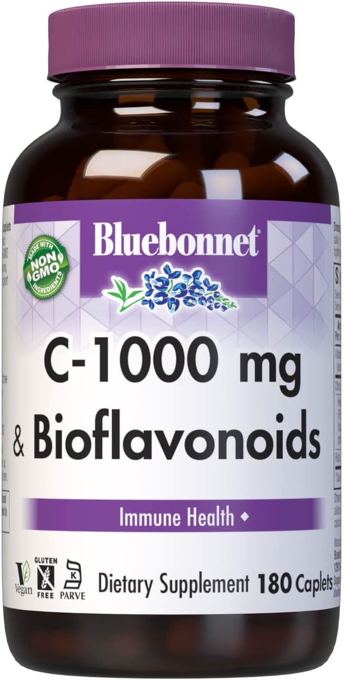Bluebonnet Nutrition C-1000 mg Plus Bioflavonoids Caplets, 180 Count - görsel 1