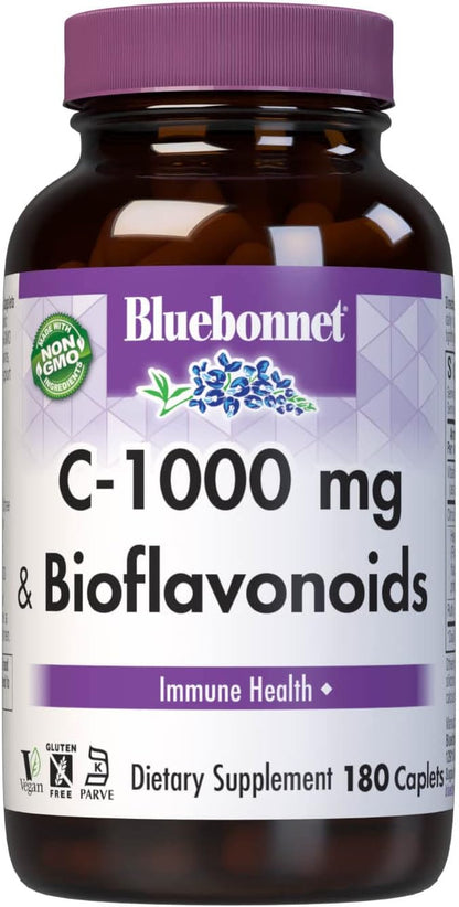 Bluebonnet Nutrition C-1000 mg Plus Bioflavonoids Caplets, 180 Count