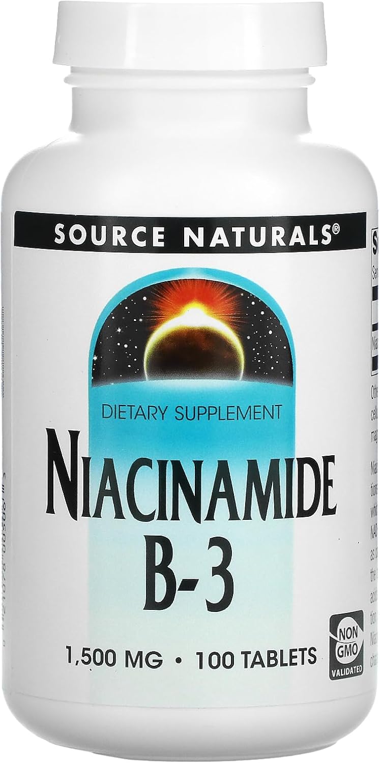 Source Naturals Niacinamide 1500 mg Vitamin B-3 Timed Release Energy Support – 100 Tablets