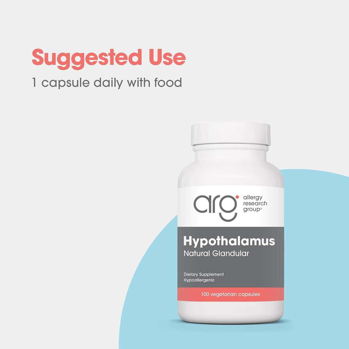 ARG Hypothalamus - Bovine Glandular Supplement - 500 mg Lyophilized Hypothalamus Tissue - 100 Vegicaps - görsel 3