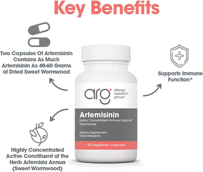 ARG Artemisinin – 200 mg Sweet Wormwood Extract – Immune & Digestive Support – 90 Capsules