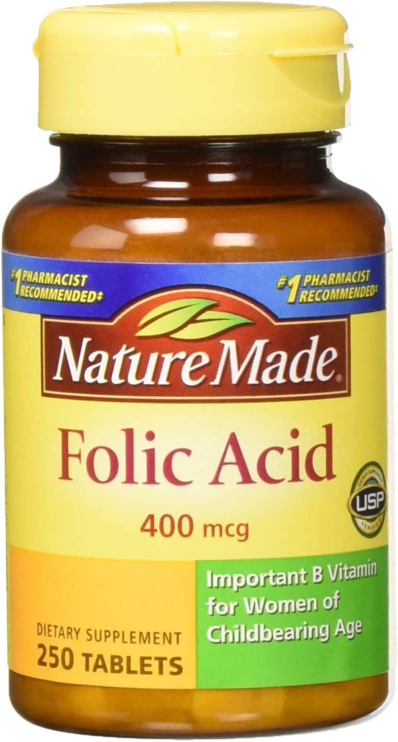 Nature Made Folic Acid 400 mcg, 250 Tablets (4-Pack)