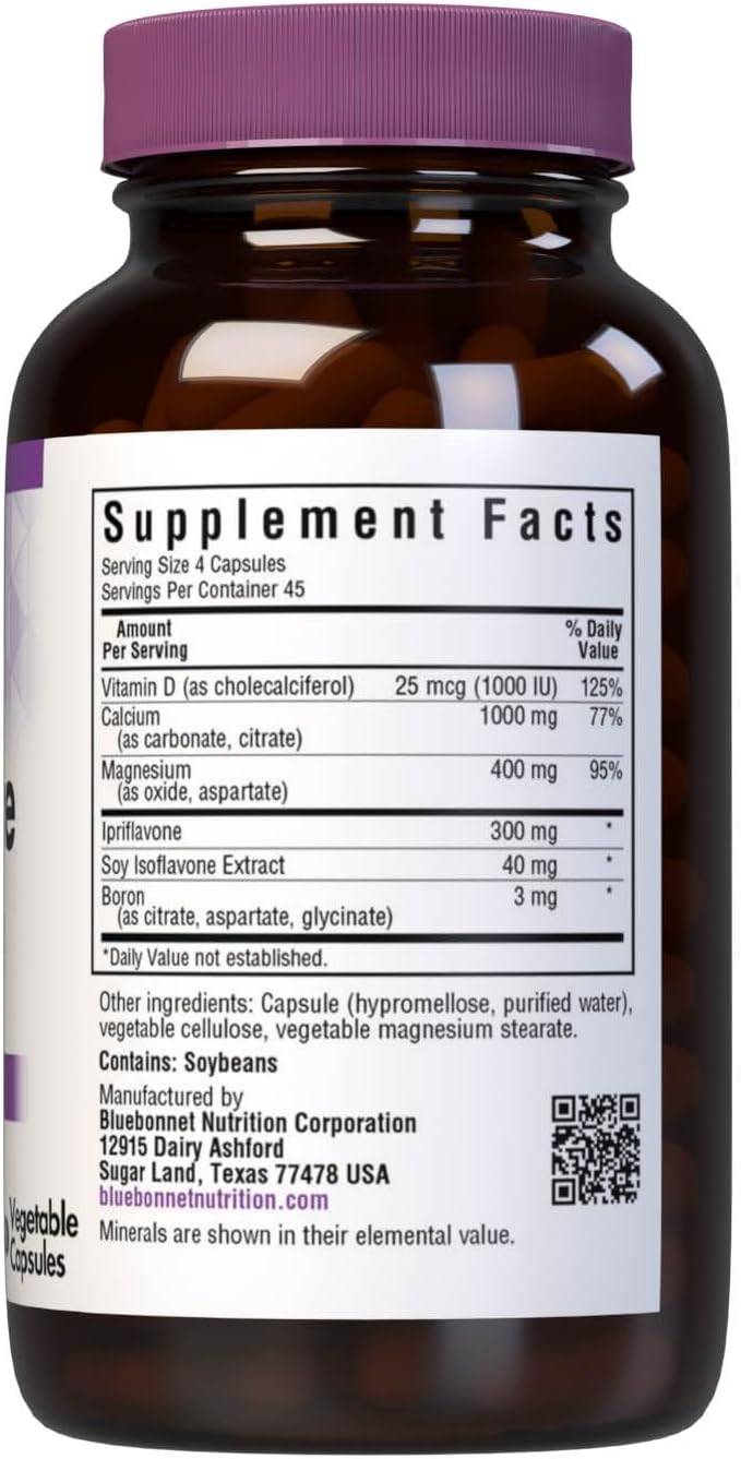 BlueBonnet Osteo-Bone Formula – Bone Health Support, 180 Vegetarian Capsules