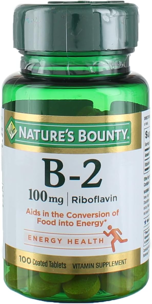 Nature's Bounty Vitamin B2, 100 mg, 100 Tablets (Pack of 4)