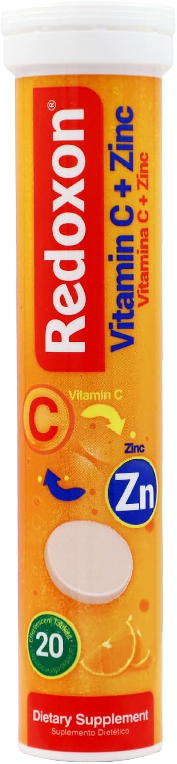Redoxon Vitamin C + Zinc Effervescent Tablets, Orange Flavour (20 Tablets)