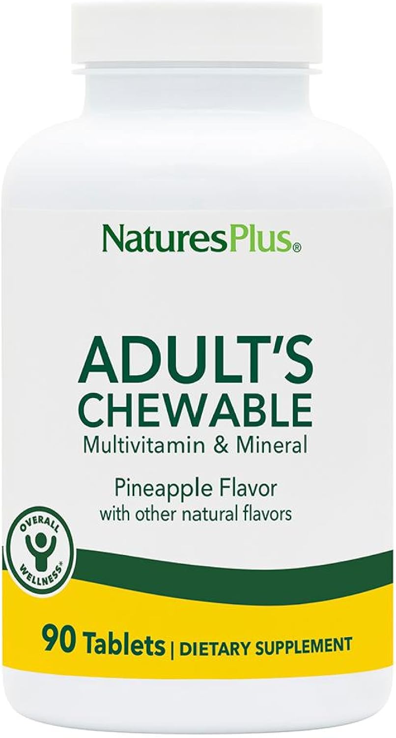 Nature's Plus Adult's Chewable Multivitamin & Mineral, Pineapple Flavour - 90 Tablets