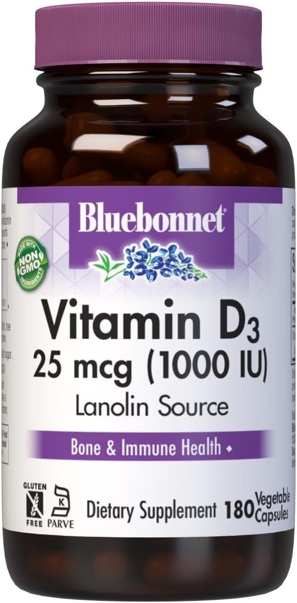 Bluebonnet Nutrition Vitamin D3 5000 IU - 60 Vegetable Capsules