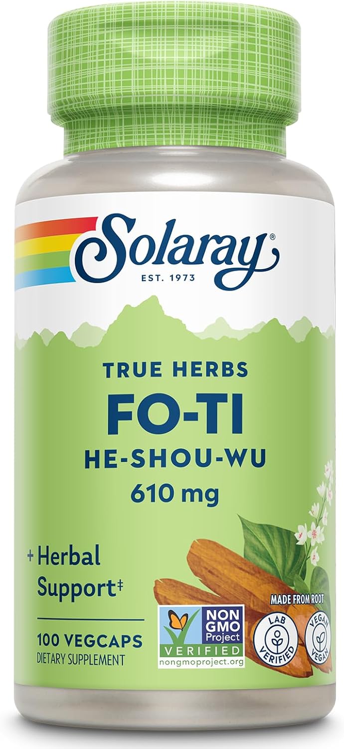 Solaray Fo-Ti Capsules 610 mg - Chinese Herbal Supplement for Men and Women, Vegan & Non-GMO