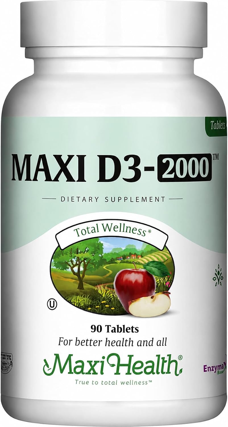 Maxi Health Kosher Vitamin D3 2000 IU - 180 Tablets