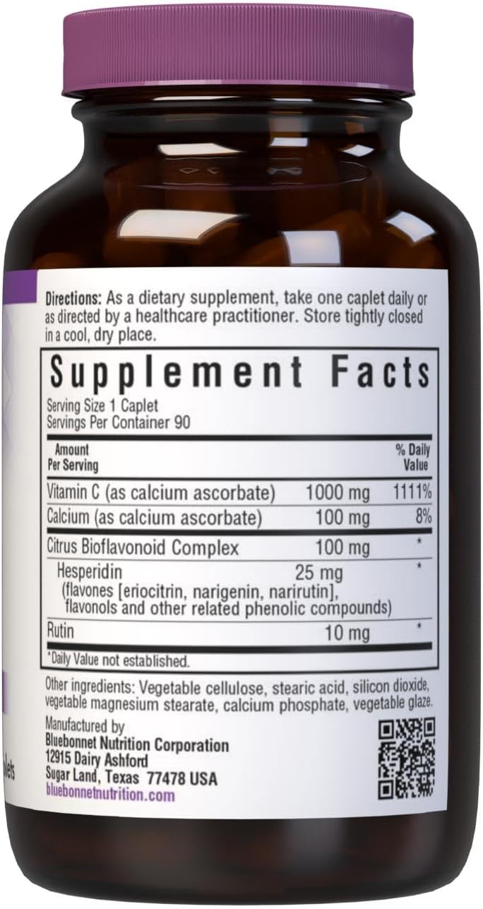 Bluebonnet Nutrition Buffered Vitamin C 1000 mg with Citrus Bioflavonoids - 90 Vegetable Capsules - görsel 2