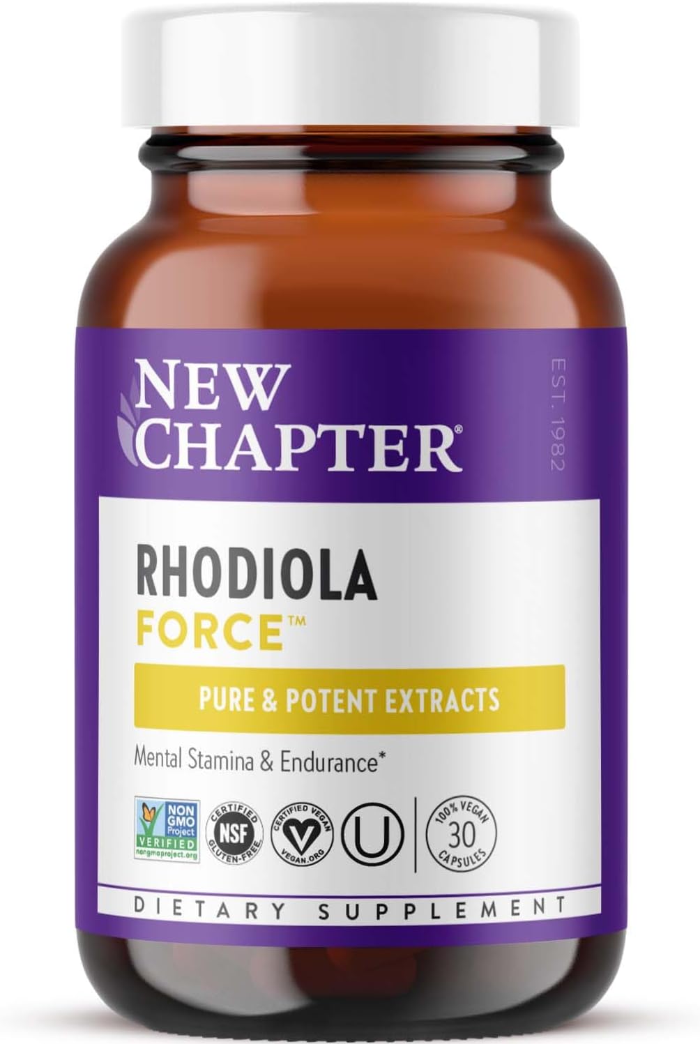 New Chapter Rhodiola Force 300 mg – Vegan Adaptogen for Mental Focus and Stress Support