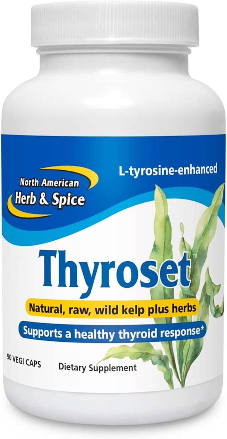 NORTH AMERICAN HERB & SPICE Thyroset – Wild Kelp & Herbs Thyroid Support – 90 Capsules