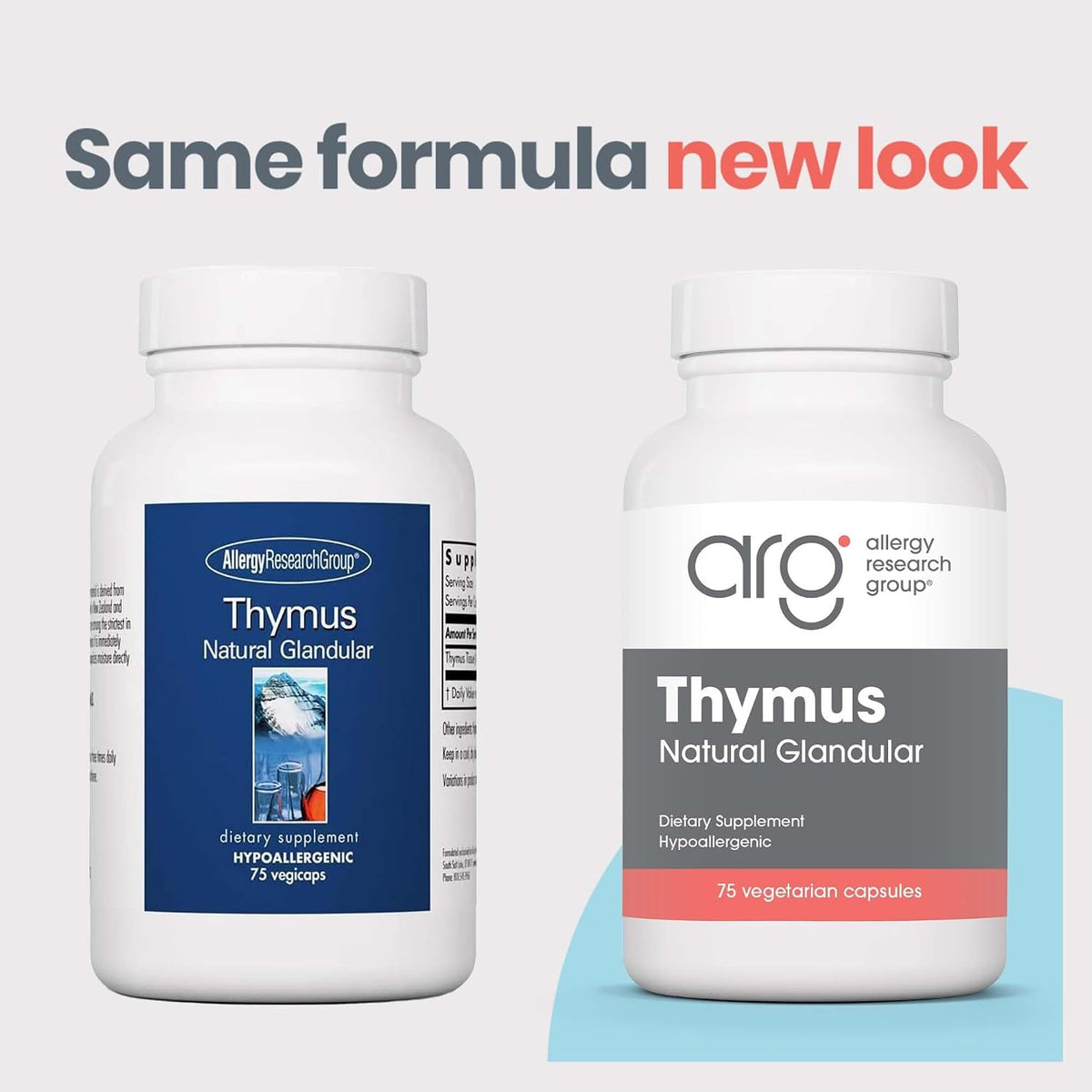 ARG Thymus by Allergy Research Group - Freeze-Dried Bovine Thymus Extract, 75 Vegetarian Capsules - görsel 3