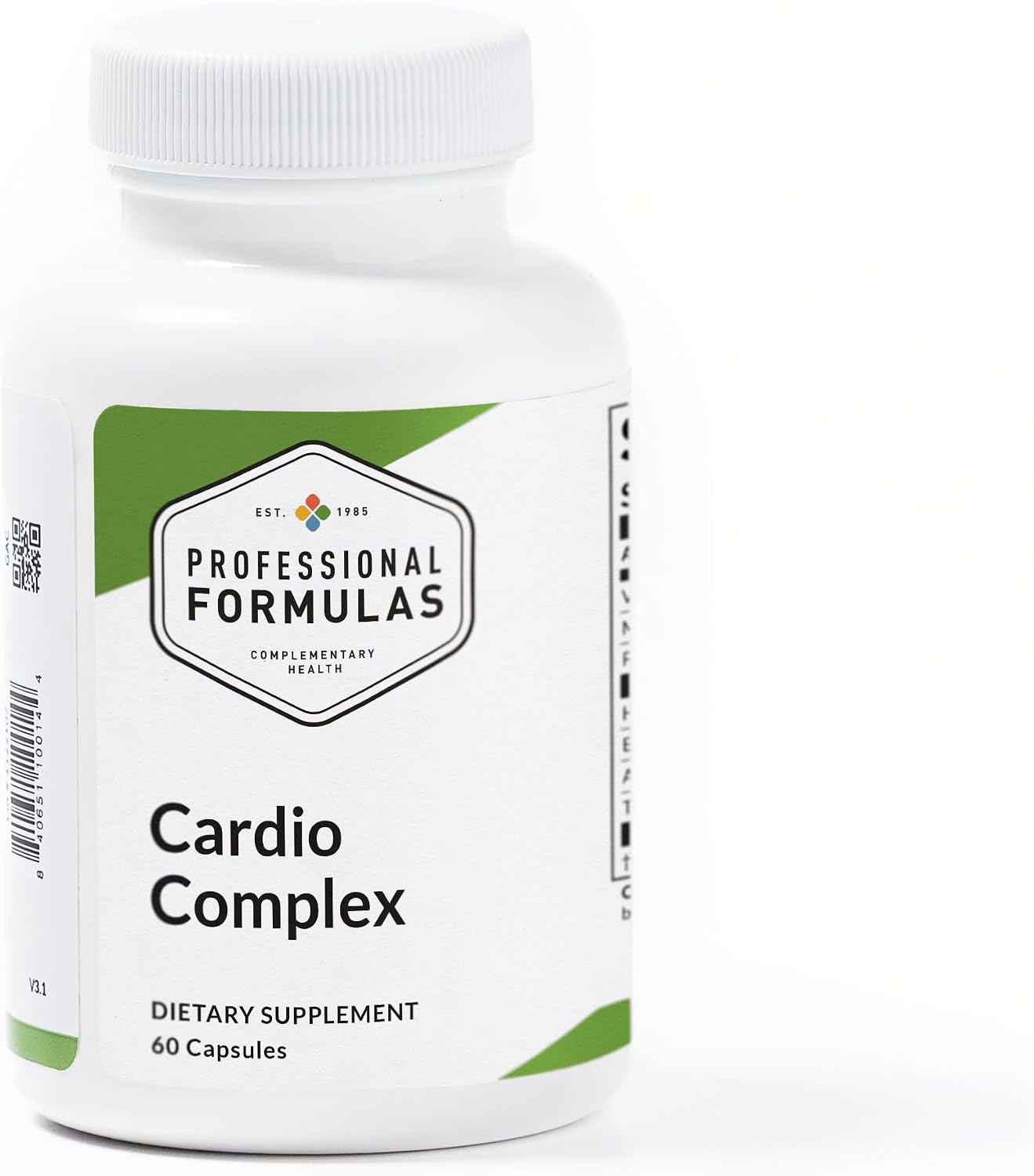 Professional Formulas Cardio Complex – Heart Glandular with Vitamin E, Magnesium, Potassium, English Hawthorn, Astragalus & Turmeric – Gluten-Free, 60 Capsules