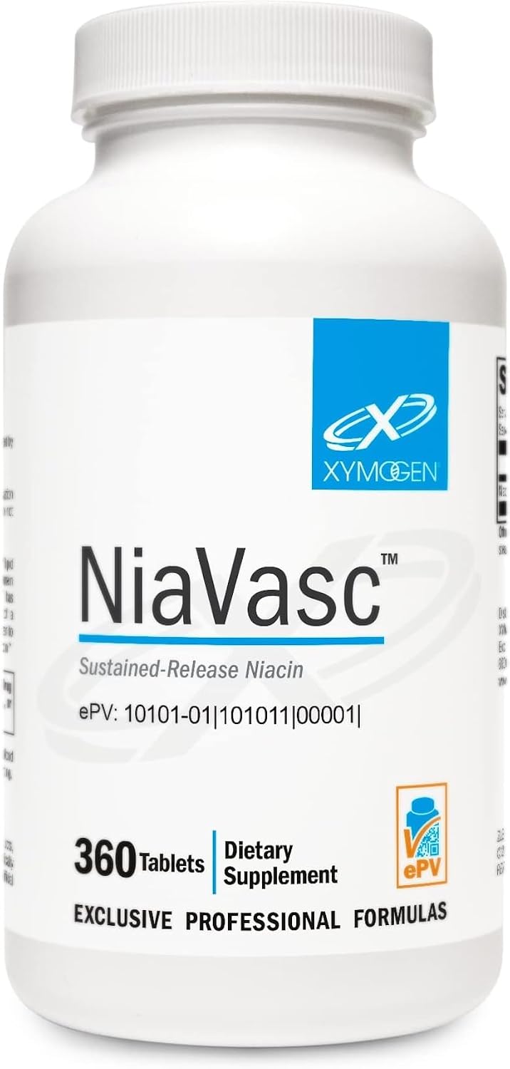 XYMOGEN NiaVasc - Sustained-Release Niacin 500 mg - 120 Capsules