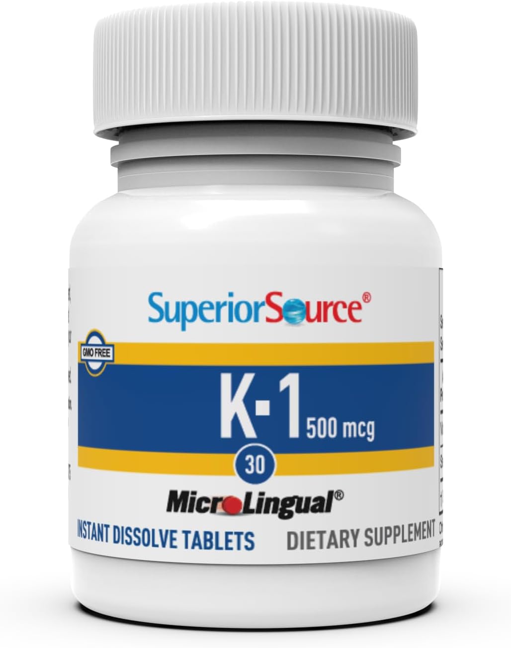 Superior Source Vitamin K1 500 mcg - Bone & Blood Health Support - Vitamin K Supplement Aids Calcium Absorption - 100 Sublingual Dissolving Tablets