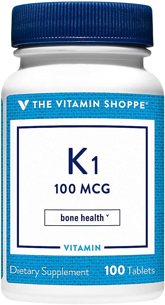 The Vitamin Shoppe Vitamin K1 100 mcg – Daily Supplement (100 Tablets)