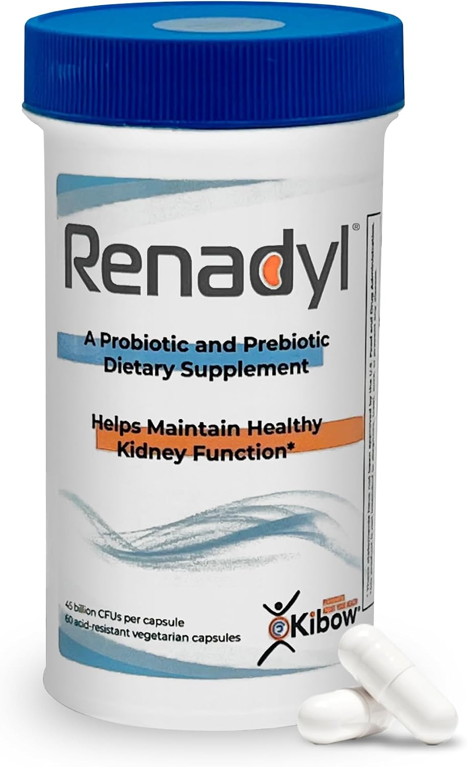 Renadyl Kidney Probiotic Supplement – 45 Billion CFUs – Supports Urea, Creatinine & Uric Acid – 60 Capsules (1 Month Supply)