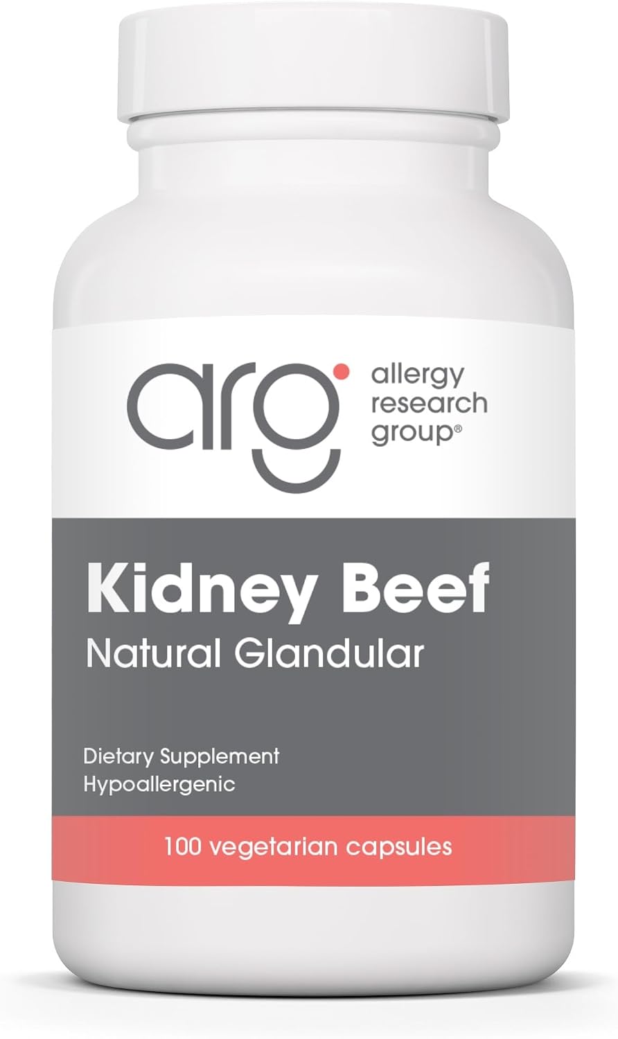 Allergy Research Group ARG Kidney Beef - Kidney Glandular Supplement - Freeze-Dried Organ Extract - Renal & Fluid Balance Support - Lyophilized Formula - Hypoallergenic - 100 Servings - 100 Vegicaps - görsel 1