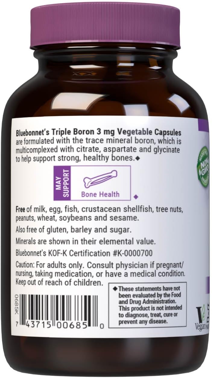 Bluebonnet Triple Boron 3 mg - Trace Mineral for Bone Health