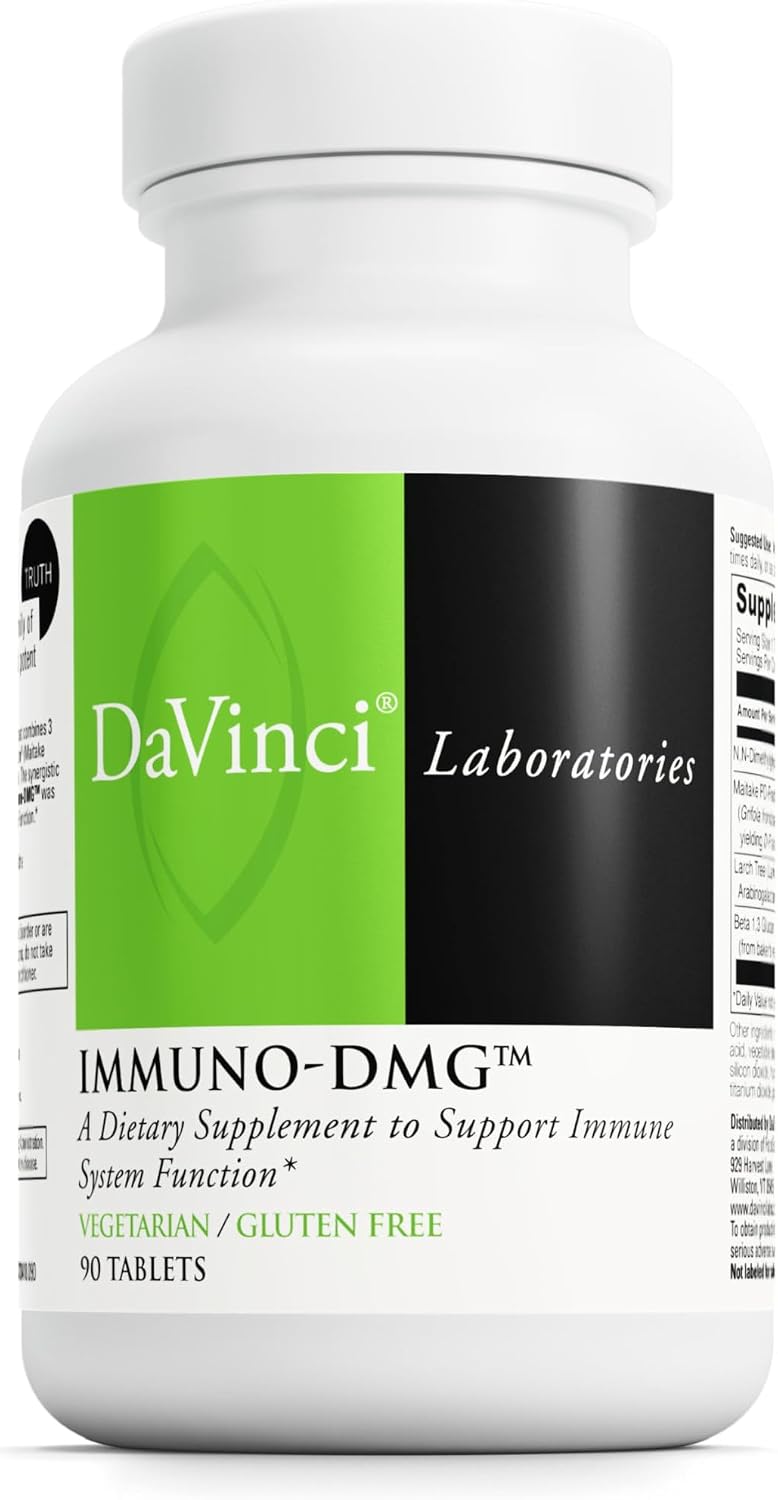 DAVINCI Labs Immuno-DMG - Natural Immune Support with DMG, Maitake, Larch, and Beta Glucan - Gluten-Free - 90 Vegetarian Tablets