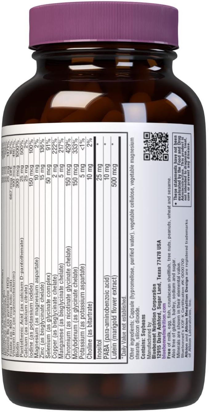 Bluebonnet Multi One (Iron Free) – Complete Full Spectrum Multivitamin, 120 Vegetable Capsules - görsel 8