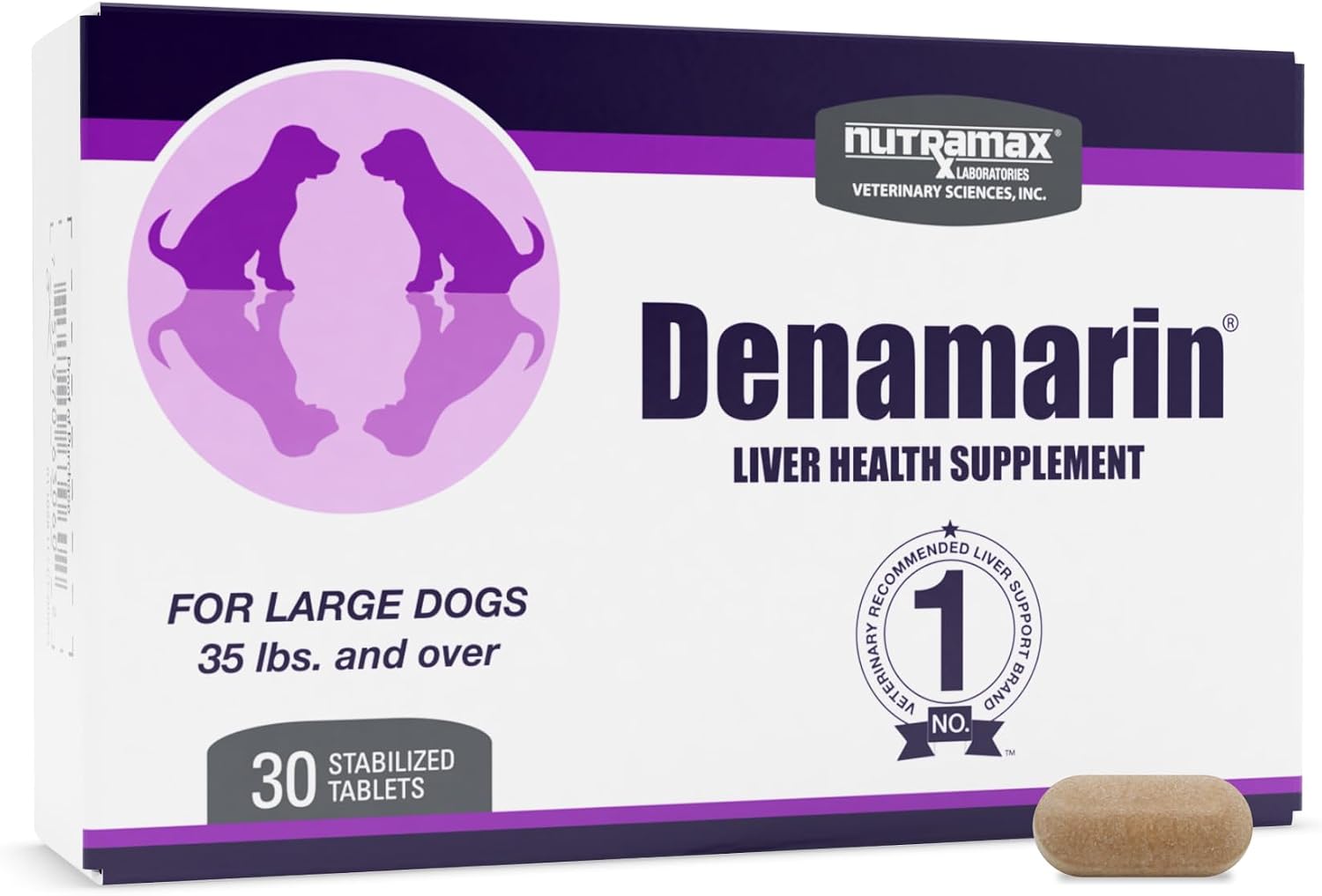 Nutramax Denamarin for Medium Dogs – Liver Health Supplement with SAMe plus Silybin, 30 Coated Tablets