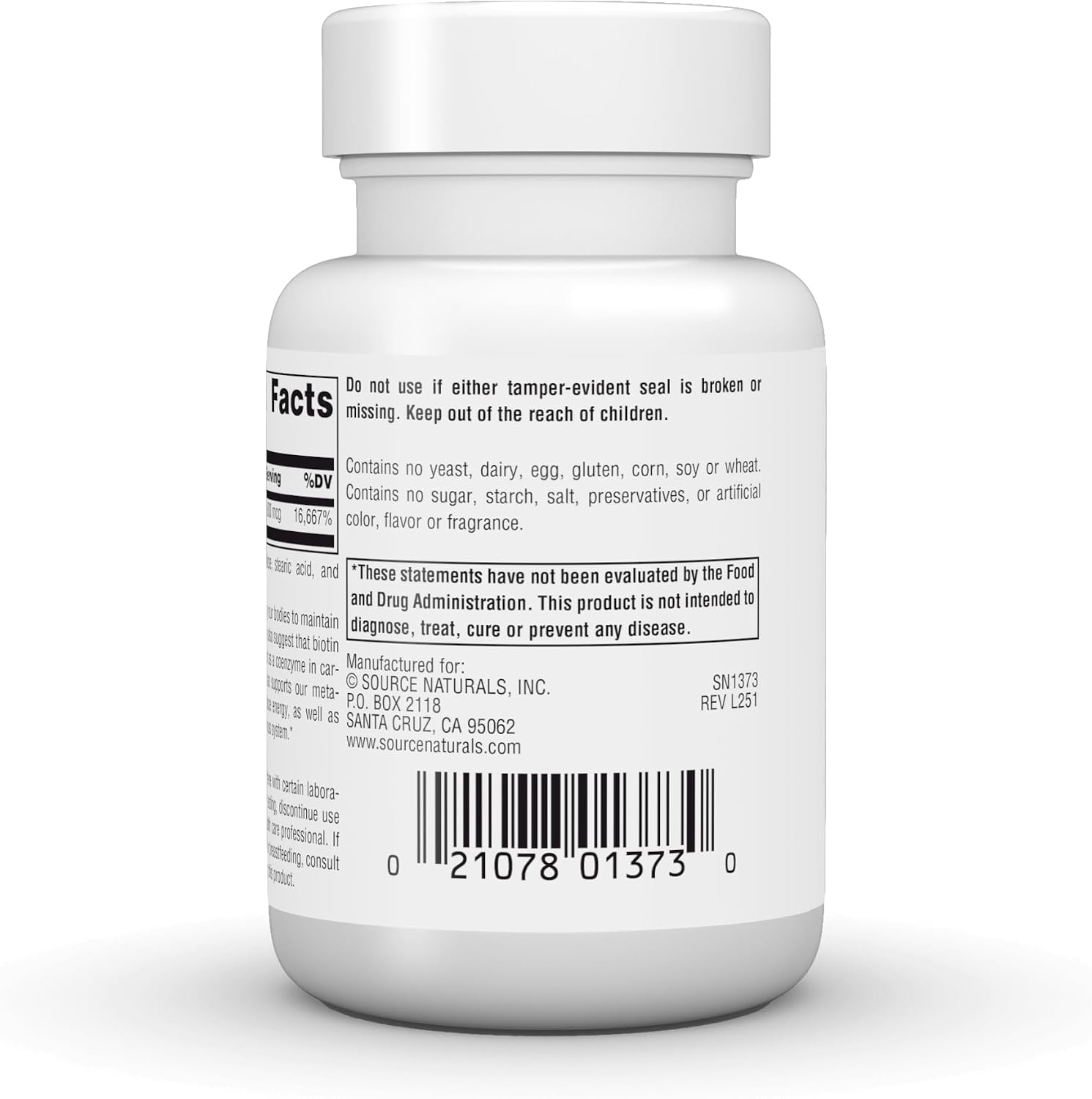 Source Naturals Biotin, Hair, Skin and Nail Support – 5,000 mcg – 120 Tablets