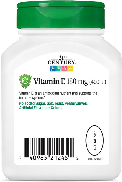 21st Century E 400 I.U. (Dl-Alpha) Softgels, 110 Count (Pack of 2) - Canada