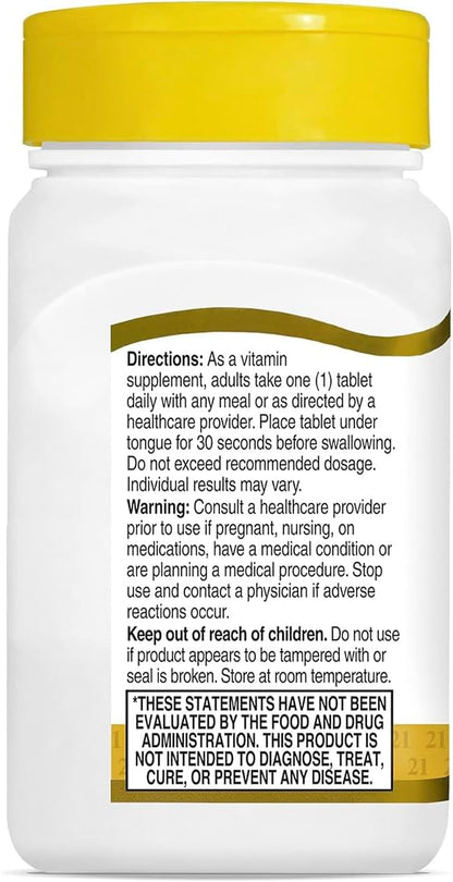 21st Century Vitamin B12 5000 mcg Sublingual Tablets