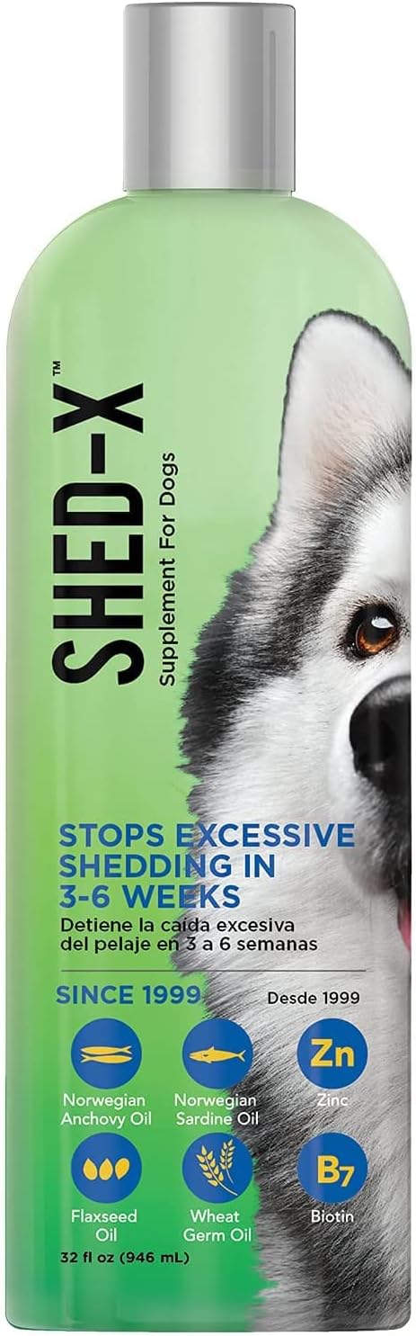 Shed-X Liquid Dog Supplement, 946 mL - Essential Fatty Acids for Skin and Coat
