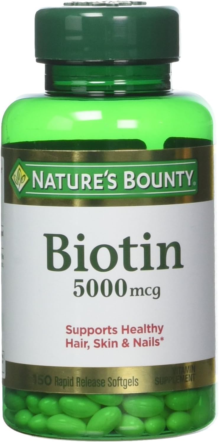 Nature's Bounty Super Potency Biotin 5000 mcg Softgels, 2-Pack