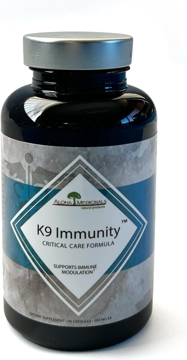 Aloha Medicinals K9 Immunity, Immune Support Supplement for Dogs, Organic Mushroom Blend, 90 Capsules - görsel 1