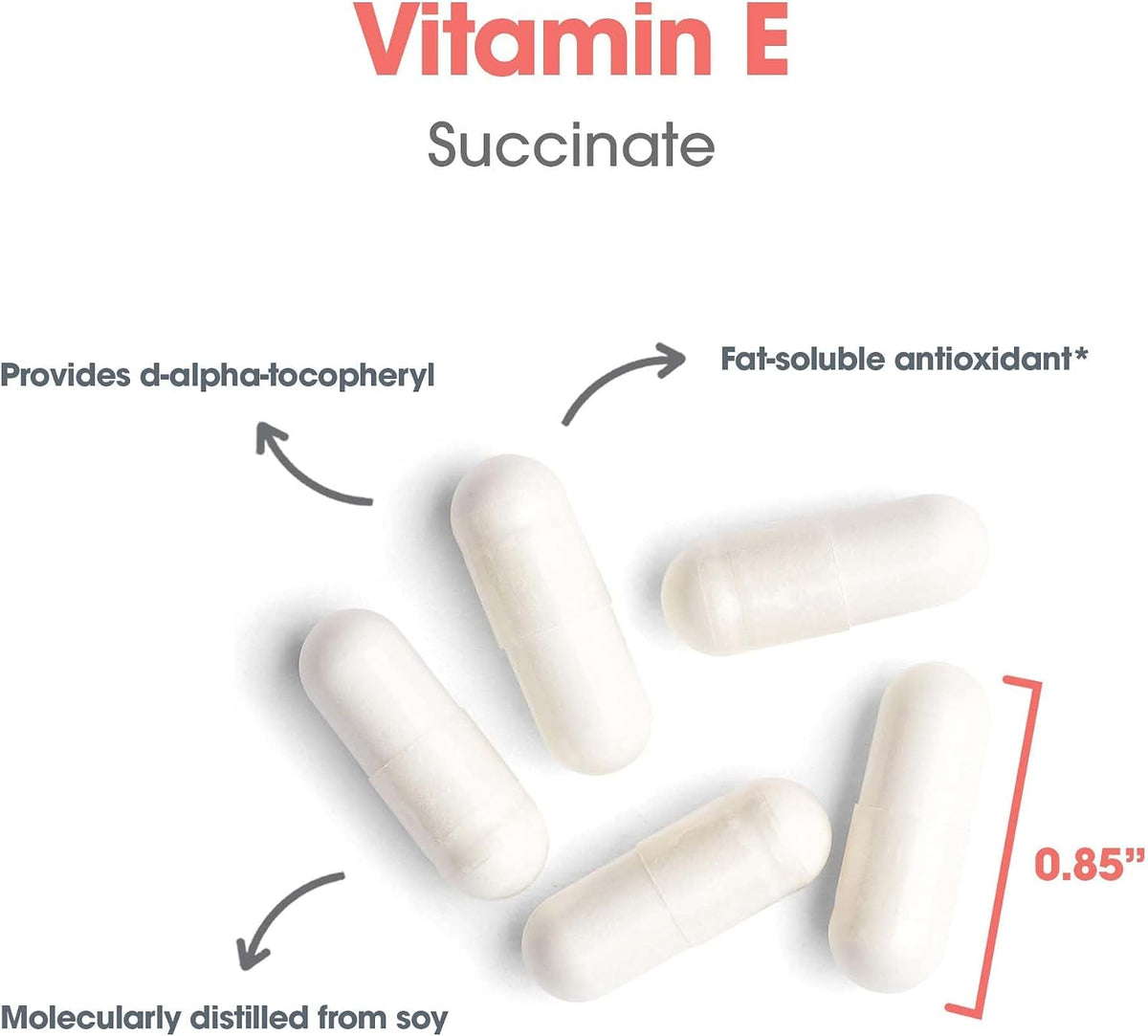 ARG Vitamin E Succinate – 400 IU d-Alpha-Tocopheryl Succinate – Antioxidant and Metabolic Support - görsel 5