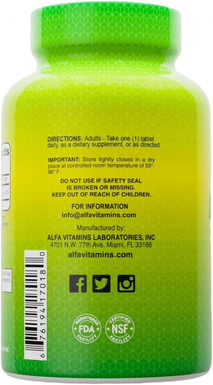 ALFA VITAMINS Folic Acid 800 mcg Supplement, 100 Tablets